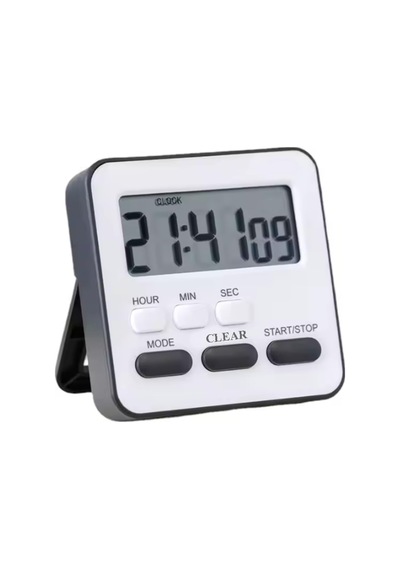 Gaman Alarmlı Dijital Öğrenci Sınav Kronometresi 24 Saat Geri Sayım Cihazı Saat - Alarm/kronometre Siyah-beyaz