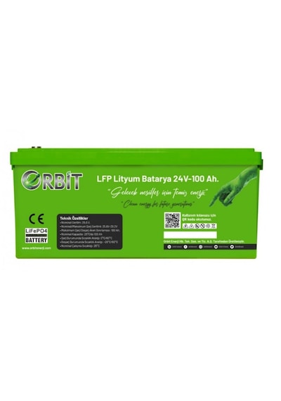 Orbit 24 V 100 Ah Lifepo4 Akü-abs Kasalı