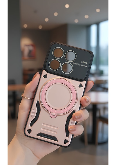 Mi 14t Pro İçin Uyumlu 3d Kamera Lens Korumalı Yüzüklü Stand Olabilen Kılıf