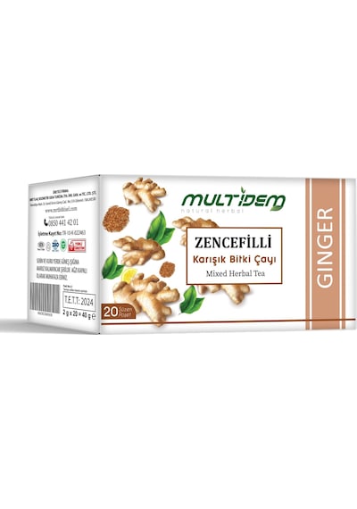 Multidem Zencefilli Karışık Bitkisel Çay 20'li