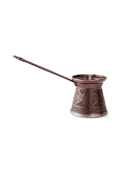 Metal Desenli Cezve No:2 - Kahverengi - 110 Ml