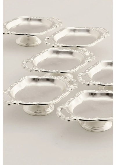 Mucit Home Mini Kulplu Oval Model Ayaklı Lokumluk 6'lı Takım Renkli