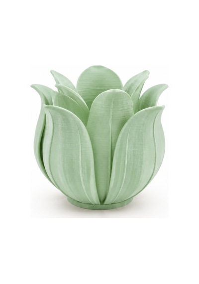 3d Baskı Lotus Yapraklı Vazo - Dekoratif Çiçeklik-mint Çok Renkli