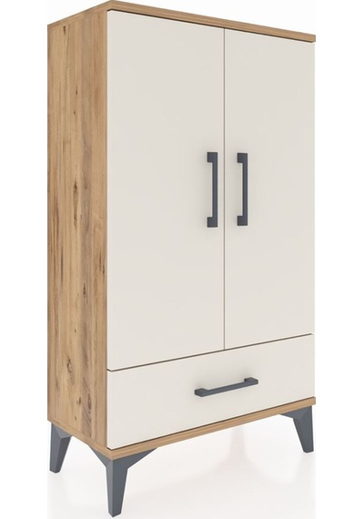 Arges Komodin 3 Raflı Tek Çekmeceli 2 Kapaklı 60x30x106 Çam-a... Çam