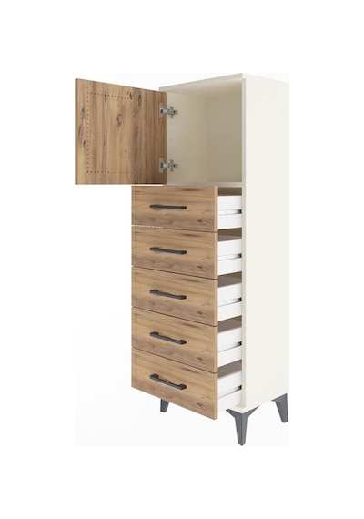 Arges Dolap Tek Raflı 5 Çekmeceli Tek Kapaklı 44x30x134 Aytaş... Aytaşı