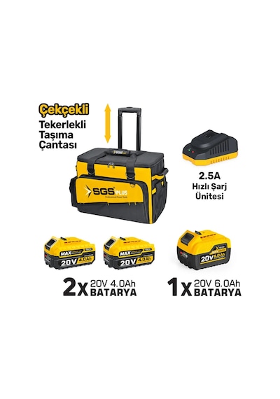 Sgs5452 Combo Set 7 Parça Şarjlı Matkap Hilti Taşlama Somun Sıkma Sunta Kesme Dekuğaj Testere