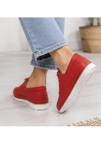 N Napa Shoe Np.571ikırmızı Deri Ayakkabı Kırmızı