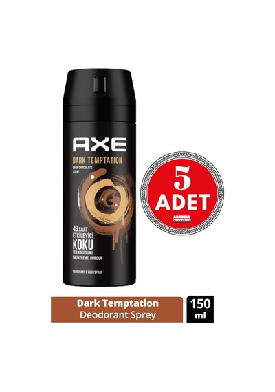 Erkek Deodorant & Bodyspray Dark Temptation 48 Saat Etkileyici Koku 150 Ml 5 Adet