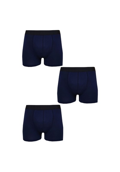3Lü Erkek Likralı Modal Boxer Düz Pamuklu