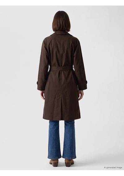 Lcw Modest Kahverengi Kuşaklı Kadın Gabardin Trençkot