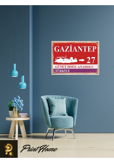 Vintage Ahşap Poster, Gaziantep Temalı, 24x34 Cm, Şık Ve Dekoratif Seçenek
