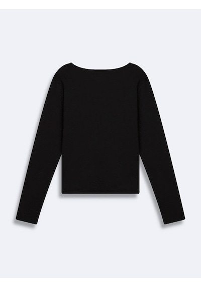 Ltb Mabada Kesik V Yaka Soluk Görünümlü Siyah Sweatshırt 1125810666089 Siyah