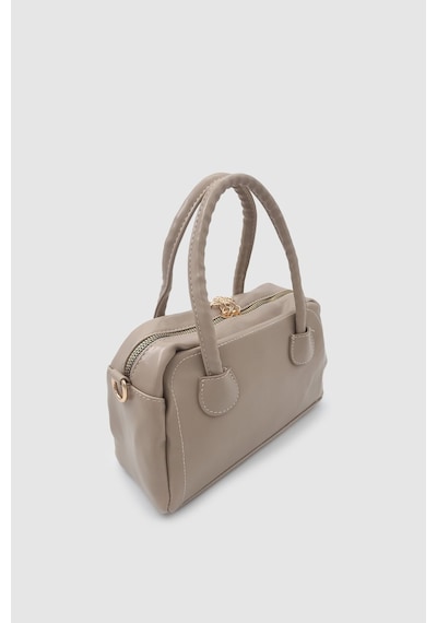 Wuclo Suera Ayıcık Charmlı Günlük Mini Tote Çapraz Askılı El Ve Kol Çantası Vizon