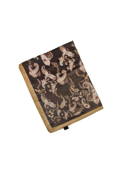 Mim Eşarp Enba Etnik Desenli Soft Pamuklu Şal 75x190 Cm Acı Kahve