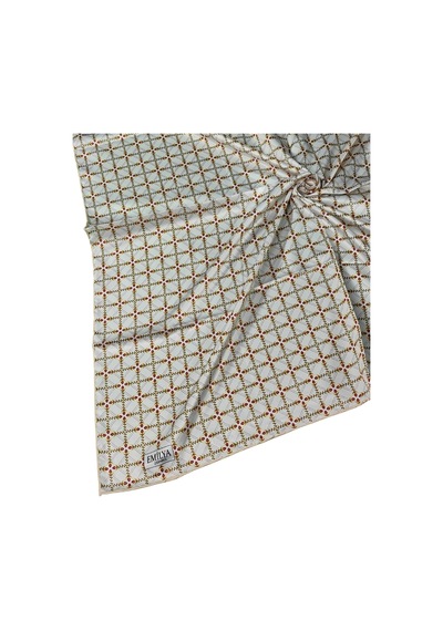 Mim Eşarp Emilya Rayon Desenli Eşarp 90x90 Cm Krem - Yeşil