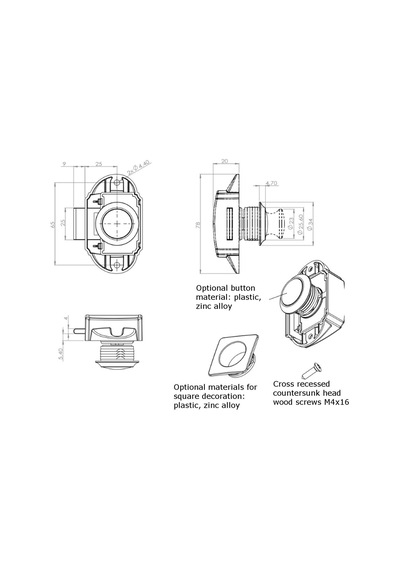 Tekne Karavan Basmalı Dolap Kulbu Dolap Kilidi Bas - Çek 26 MM