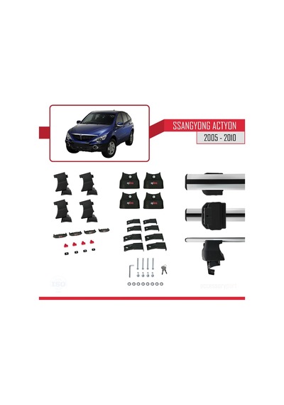 Ssangyong Actyon 2005-2010 Arası İle Uyumlu Ace-4 Ara Atkı Tavan Barı Gri