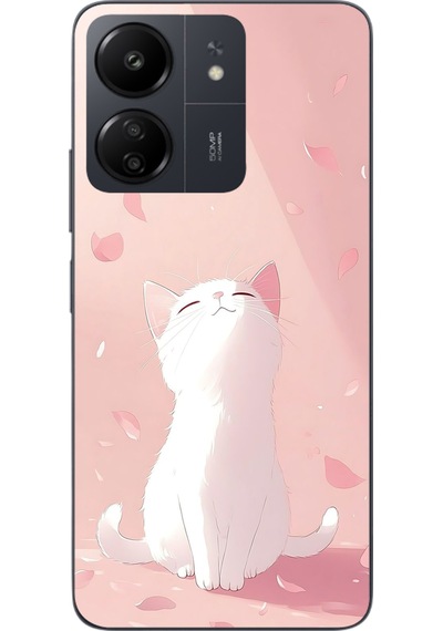 Redmi 13c Uyumlu Minnoş Kedi Baskılı Silikon Kılıf Renkli