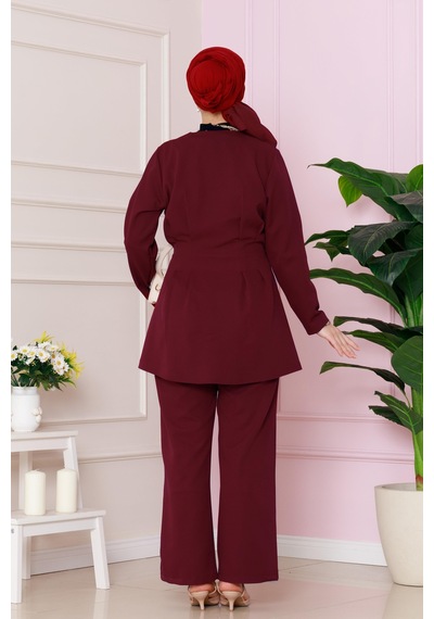 Sevitli Yandan Bağlamalı Hürremtakım-bordo-4747