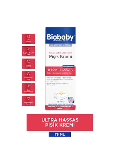 Biobaby Bebek Pişik Kremi %40 Çinko 75 gr - Organik Kır Iğdesi Yağı Ve Zeytinyağı Içerir