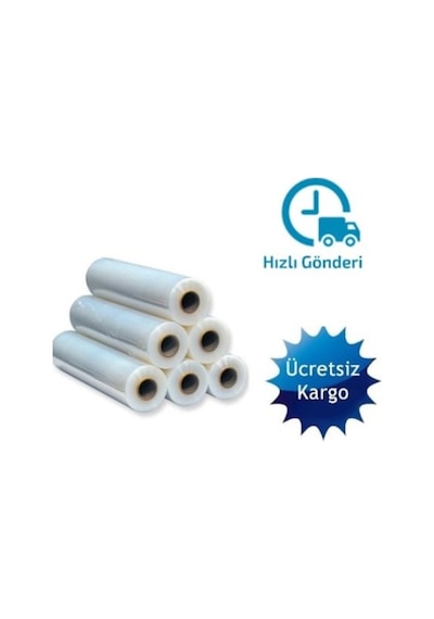 Streç Film 23 Mikron - 50 Cm 200 Metre 6'Lı Paket Strech Streç Film 23 Mikron - 50 Cm 200 Metre 6'Lı Paket Strech