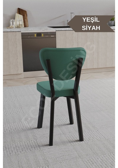 Faymend 2 Adet Elma Model Mutfak Sandalyesi Salon Sandalyesi Yemek Sandalyesi Cafe Restaurant Sandalyesi Yeşil2