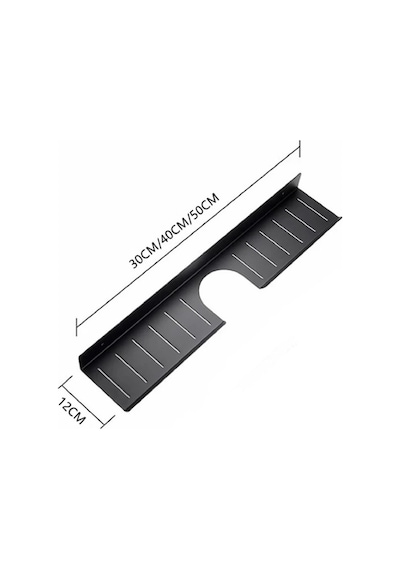 Metal Banyo Mutfak Düzenleyici Mutfak Organizer Şampuan Rafı 40 Cm Siyah