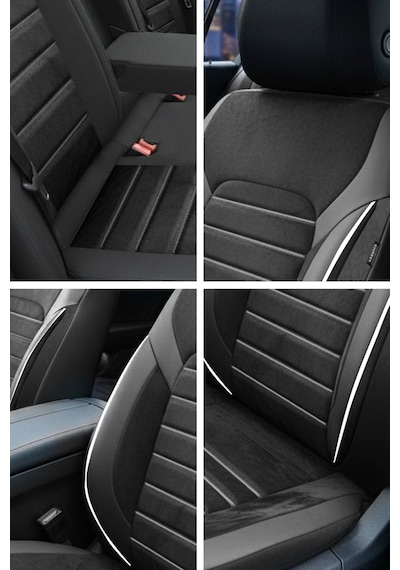 Alcantara Serisi Lüks Üniversal Oto Koltuk Kılıfı - 5 Kotuk Tam Set Beyaz