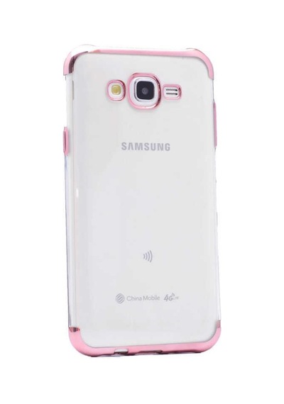 Galaxy J7 Kılıf Ince Köşeleri Renkli Şeffaf Silikon