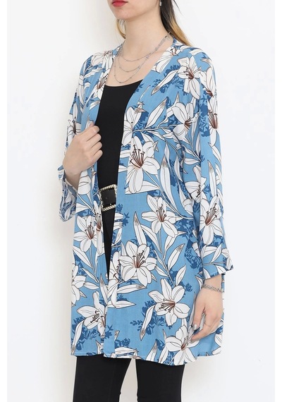 Desenli Kimono Açıkmavi - 1658.1095. Çok Renkli