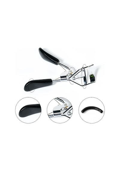 Paslanmaz Çelik Yaylı Ergonomik Kirpik Kıvırıcı Siyah Cin652