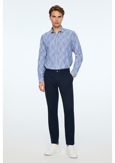 Morven Erkek Lacivert Pamuk Trend Düz Slim Fit Chino Pantolon 26ys003008200 Lacivert