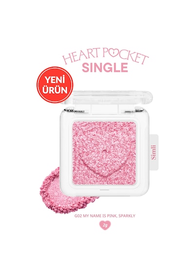 Peripera Heart Pocket Single G02 My Name İs Pink Sparkly G02