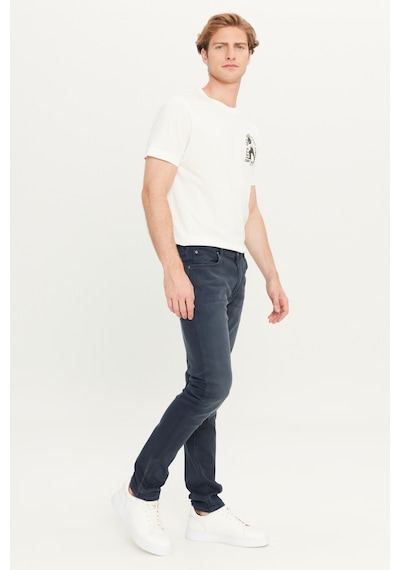 Lee Luke Slim Fit Dar Kesim Normal Bel Pamuklu Esnek İndigo Jean Denim Pantolon Mavi
