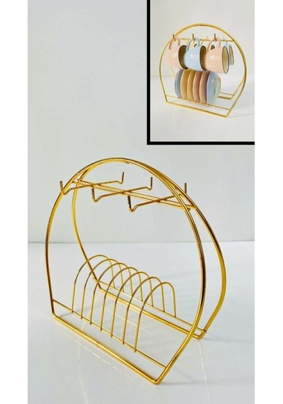 Gold Metal Fincan Askısı Metal Gri Diğer