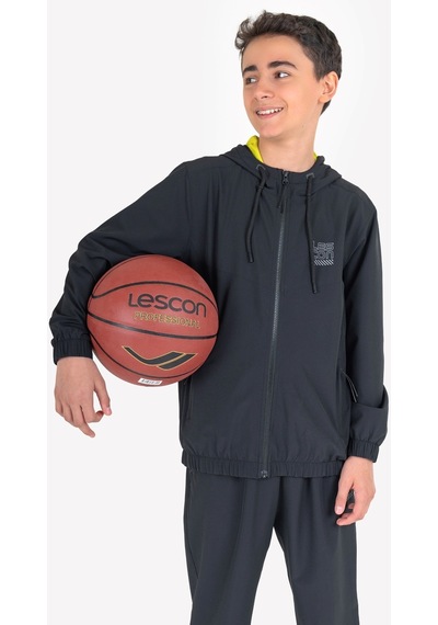 Lescon Siyah Çocuk Fermuarlı Kapüşonlu Sweatshirt 23n-3139 Siyah