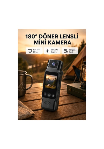 Astraltech 180 Döner Lensli Mini Kamera 1080p Full Hd Hareket Algılama 1200mah