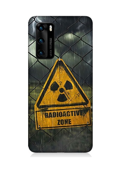 Huawei P40 Uyumlu Radyoaktif Bölge Desenli Silikon Kılıf