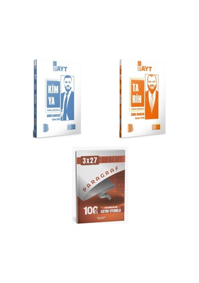 2027 2027 Benim Hocam Ayt Kimya + Tarih Video Çözümlü Soru + Anla Kazan Paragraf Deneme 3'lü Set