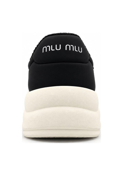 Look Life Miu Miu Çıkartılabilir Tüylü Figür Detaylı Kalın Taban Kadın Sneaker Siyah