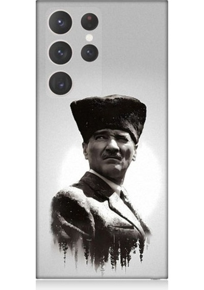 Samsung Galaxy S23 Ultra Uyumlu Mustafa Kemal Atatürk Desenli Silikon Kılıf