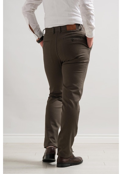 Notra Klasik Kesim Kışlık Kumaş Gabardin Boru Paça Erkek Pantolon Yeşil