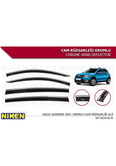 Dacia Sandero 2018 2019 2020 Model Niken Kromlu Cam Rüzgarlığı