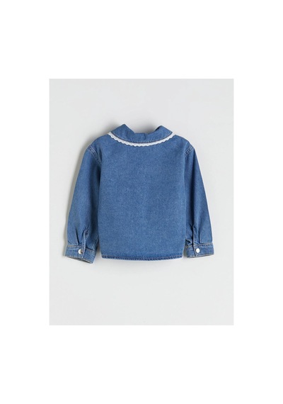 LC Waikiki Bebe Yaka Kız Çocuk Jean Ceket Lıght Blue Rodeo