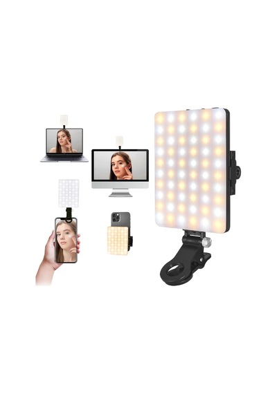 Dp Led 60 Mini Klipsli Foto Kamera Işığı Cep Telefonu Led Işık Selfie Işık Şarj Edilebilir