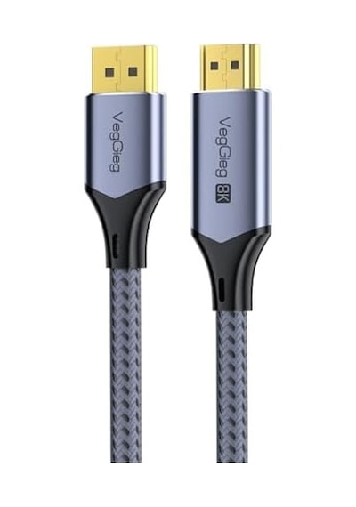 Dp To Hdmı Kablo 8k 60hz 4k 240hz Hdr 3d 48gbps Örgülü Displayport To Hdmı Kablo 2 Metre