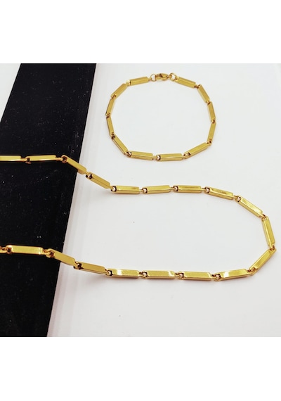 Çelik Kolye Bileklik 3Mm Altın