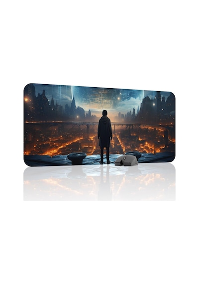 Tr Yıldız Galaksi Gaming Mouse Pad Kauçuk Kaymaz Taban Mousepad V2, 90x40 Xxl