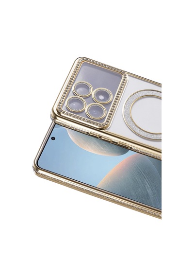 Xiaomi Poco X6 Pro Uyumlu Joke Simli Magneticsafe Kılıf - Gold
