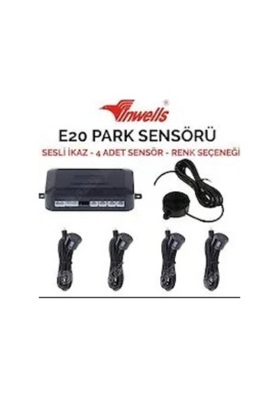 Inwells E20 Park Sensörü Uyarı Sesli - Ekransız Siyah